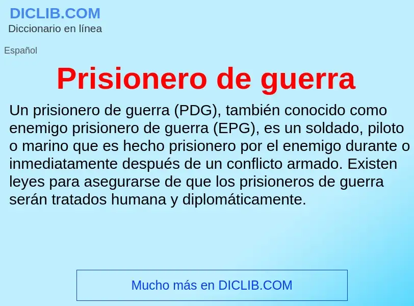 What is Prisionero de guerra - meaning and definition