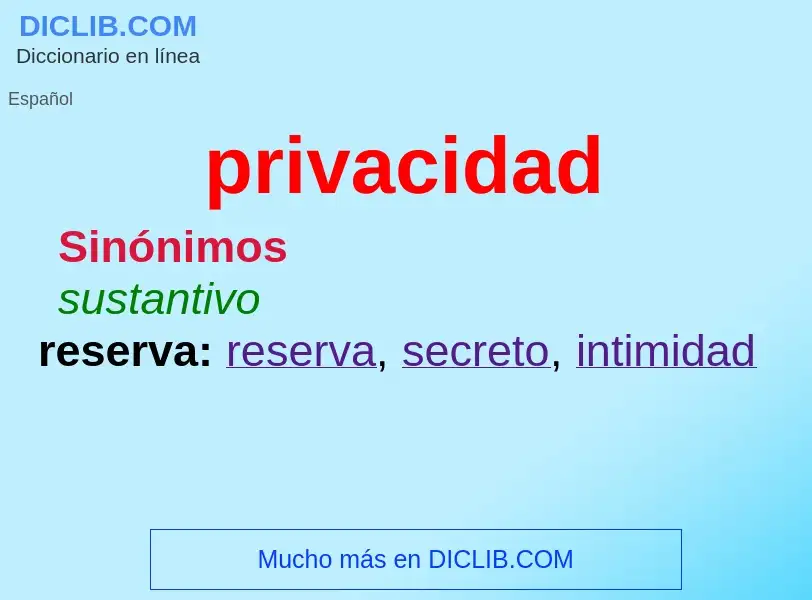 What is privacidad - meaning and definition