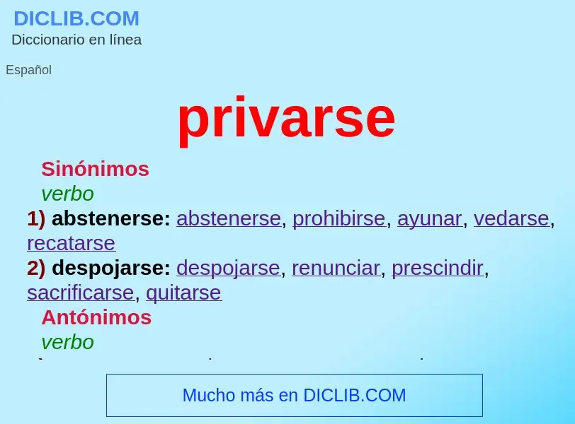 O que é privarse - definição, significado, conceito