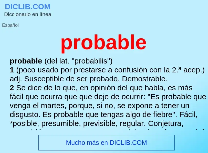 What is probable - meaning and definition