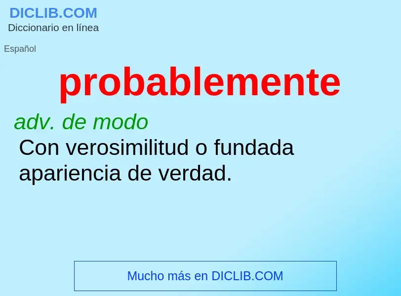 What is probablemente - meaning and definition