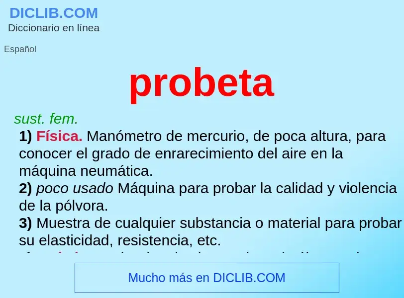 Wat is probeta - definition