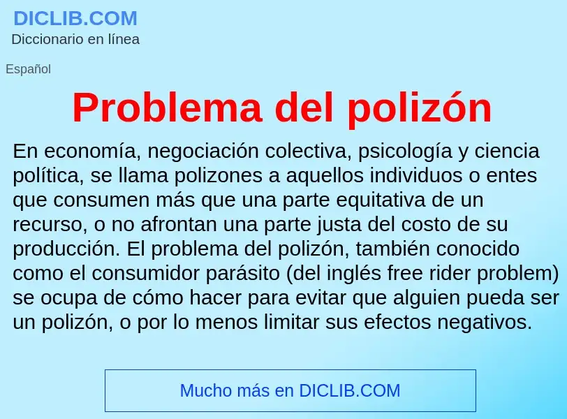 ¿Qué es Problema del polizón? - significado y definición