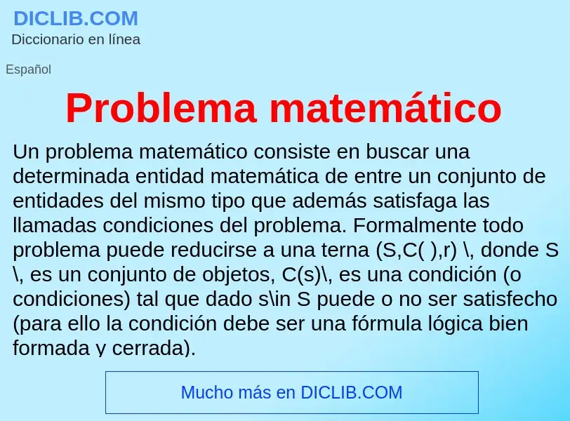 Что такое Problema matemático - определение