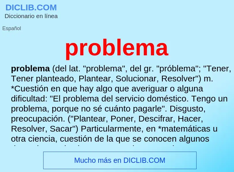 What is problema - meaning and definition