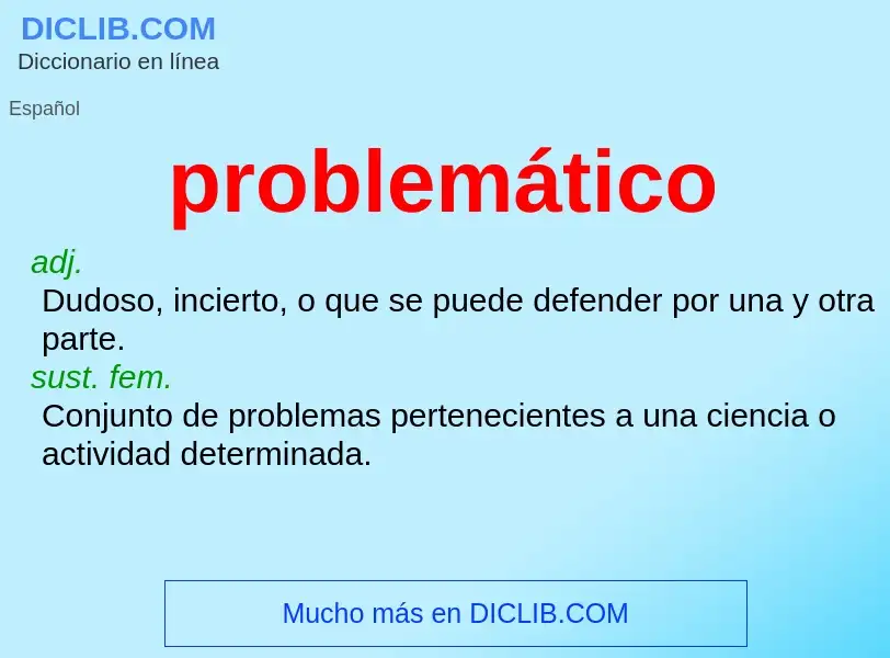 What is problemático - meaning and definition