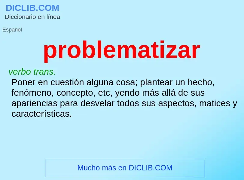 What is problematizar - definition