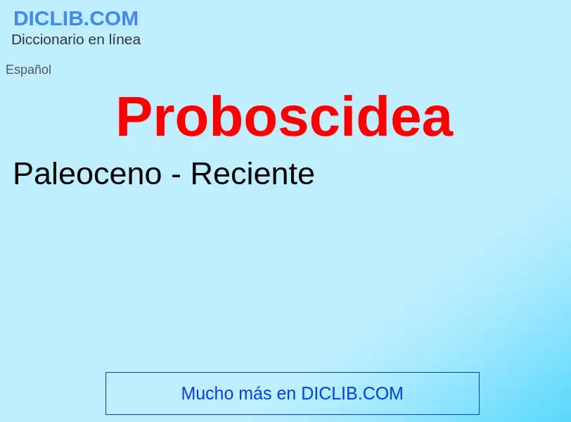 What is Proboscidea - meaning and definition