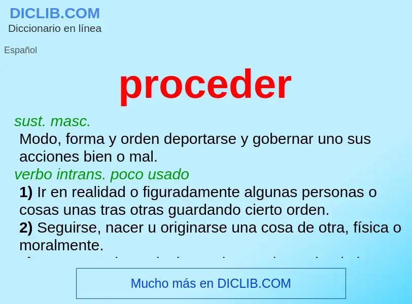 Che cos'è proceder - definizione