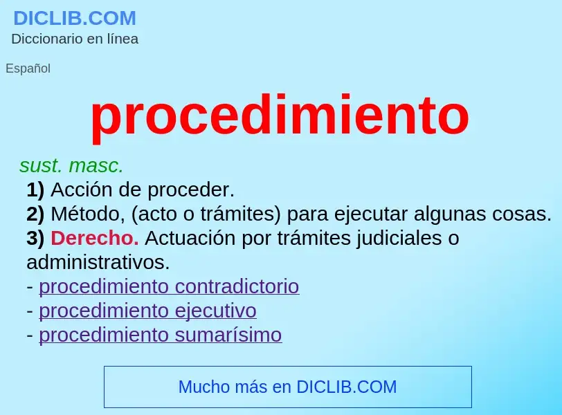 Wat is procedimiento - definition