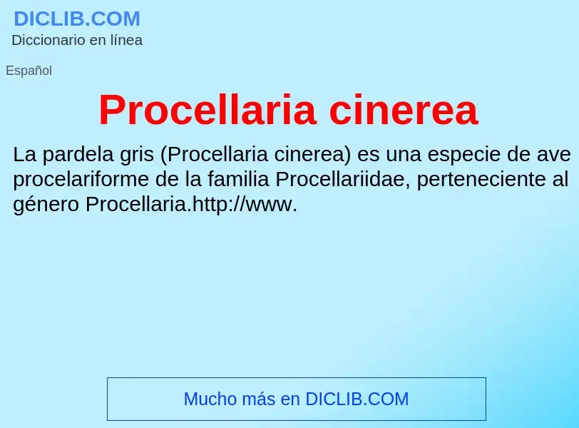 What is Procellaria cinerea - definition