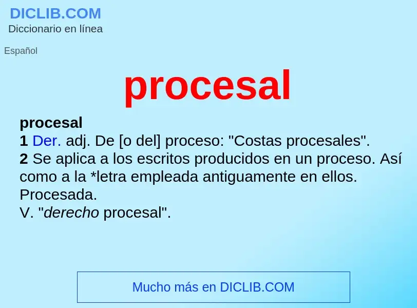 Что такое procesal - определение