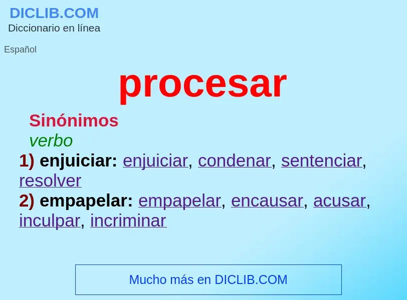 What is procesar - meaning and definition