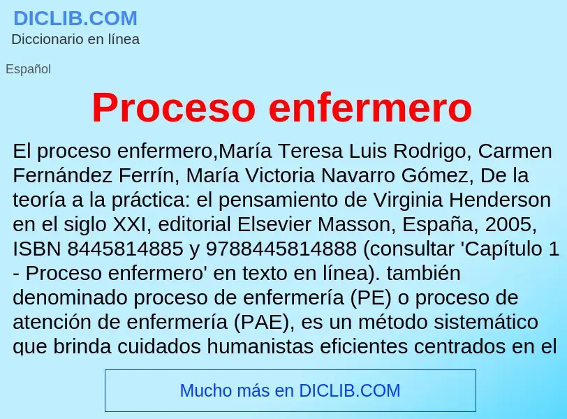 What is Proceso enfermero - meaning and definition