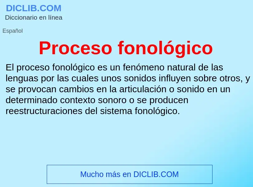 ¿Qué es Proceso fonológico? - significado y definición