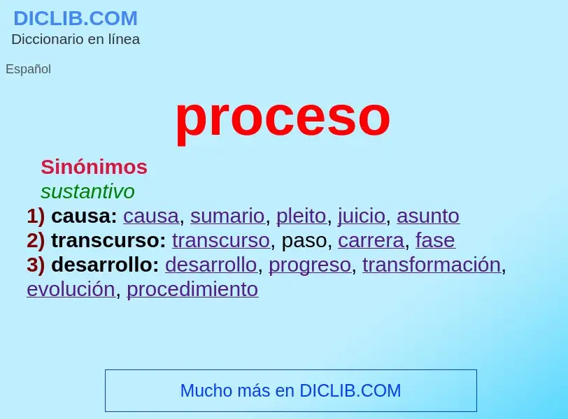 What is proceso - meaning and definition