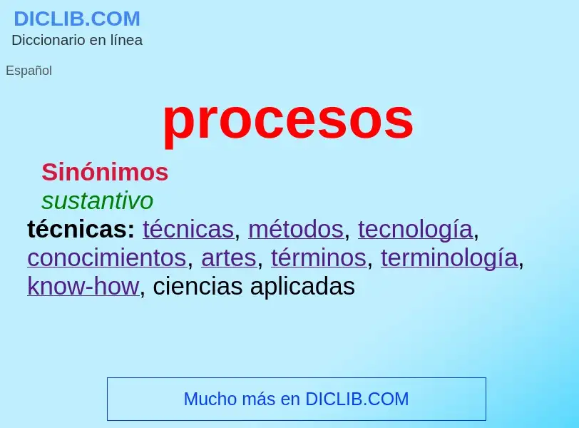 What is procesos - meaning and definition