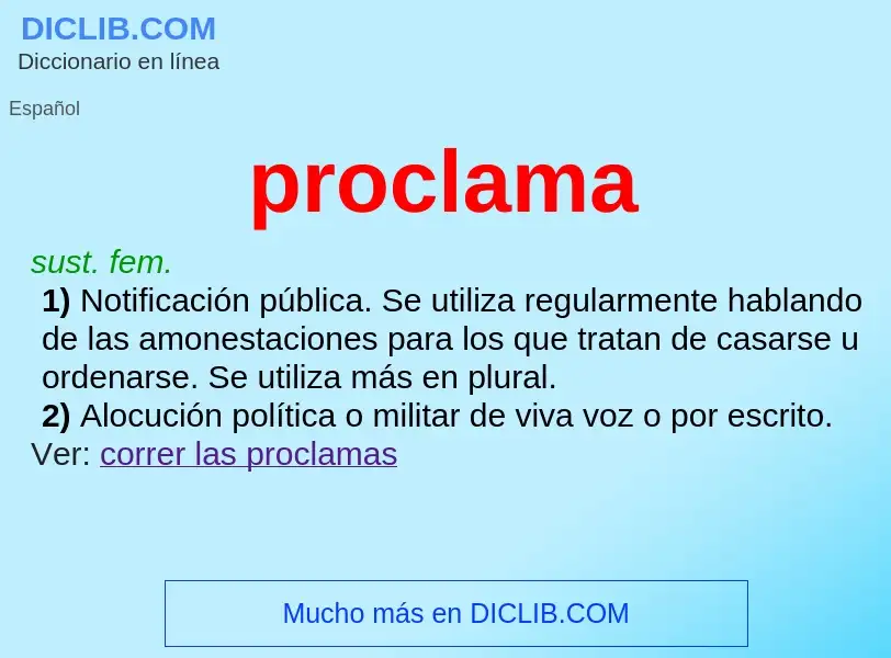 What is proclama - meaning and definition