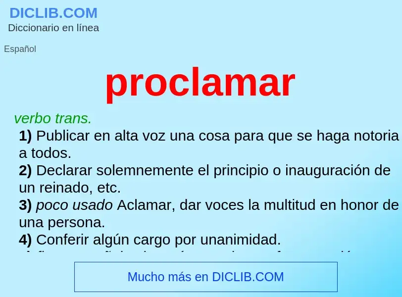 What is proclamar - definition