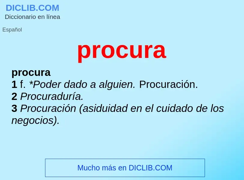 What is procura - meaning and definition