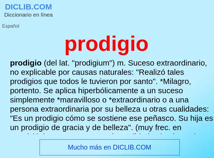 What is prodigio - meaning and definition