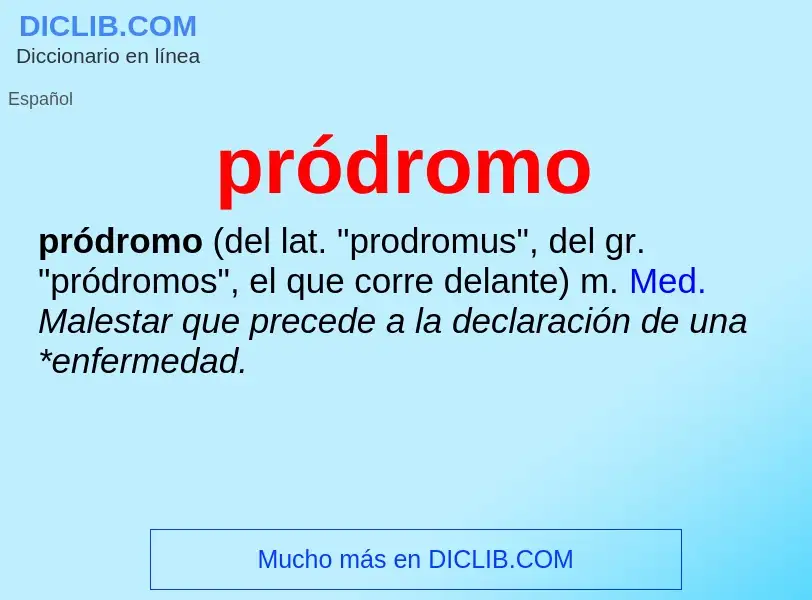 ¿Qué es pródromo? - significado y definición