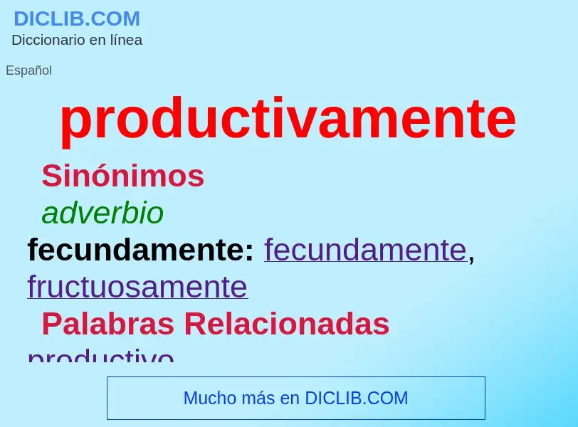 What is productivamente - meaning and definition