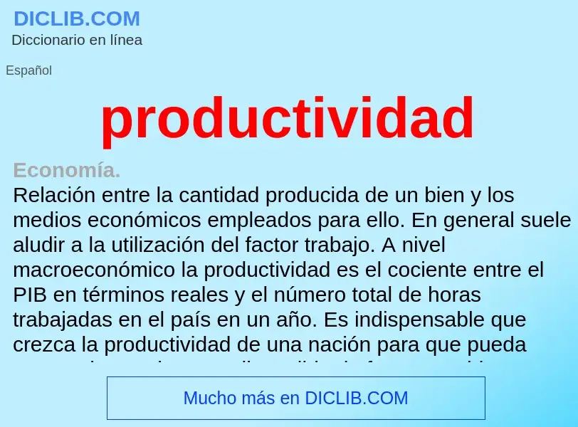 Wat is productividad - definition