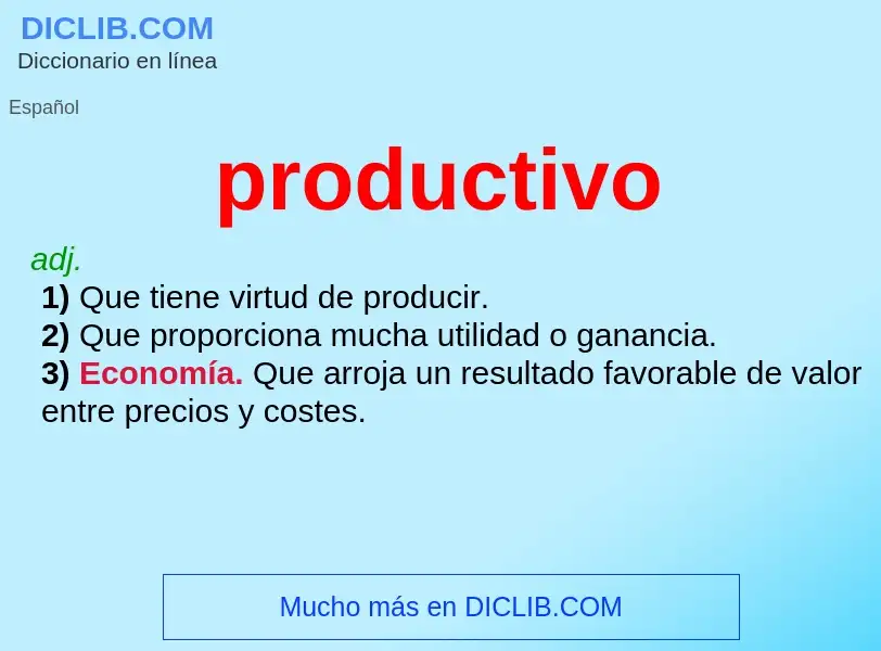 What is productivo - meaning and definition