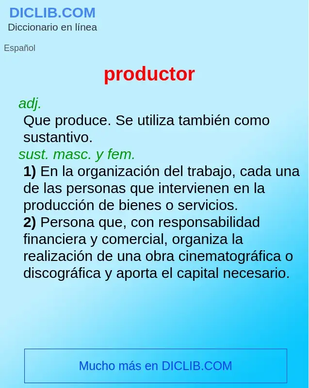Wat is productor - definition