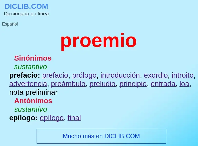 What is proemio - meaning and definition