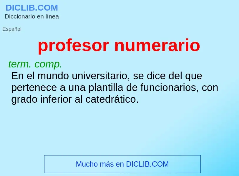 What is profesor numerario - meaning and definition