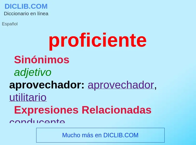 What is proficiente - meaning and definition