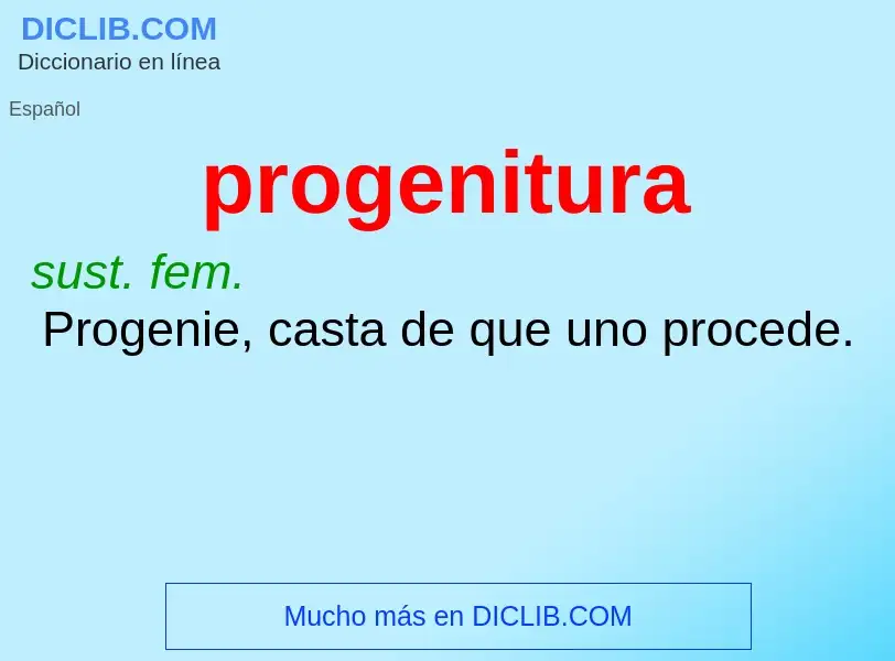 Was ist progenitura - Definition