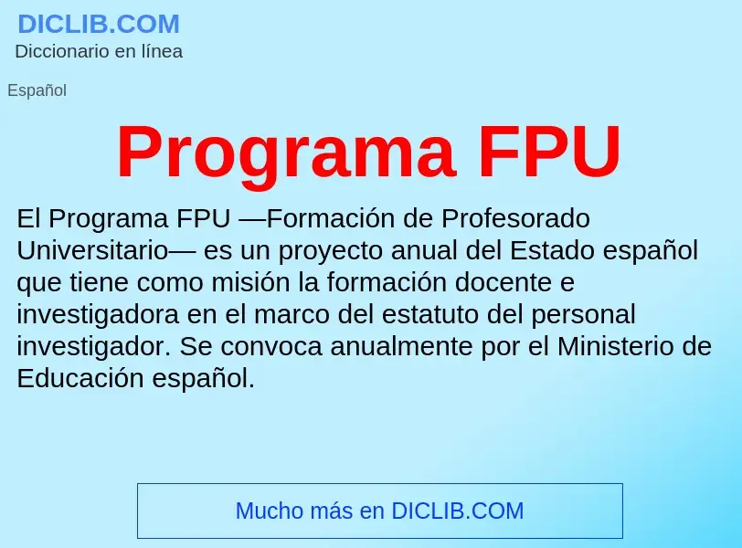 Что такое Programa FPU - определение