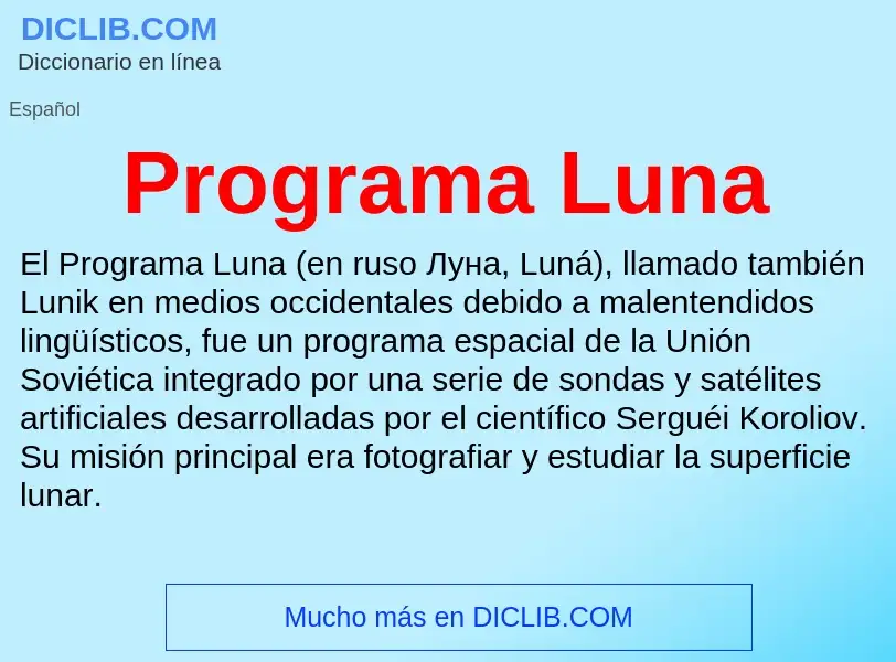 Что такое Programa Luna - определение