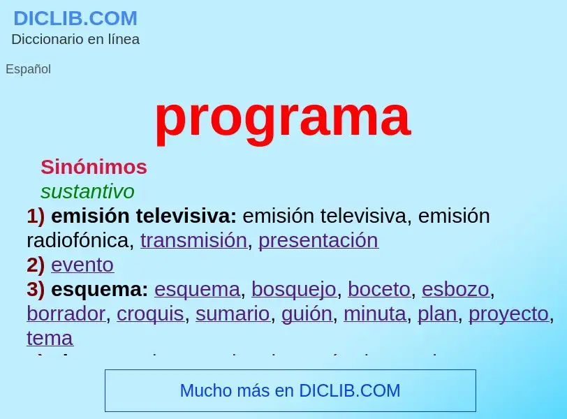 ¿Qué es programa? - significado y definición