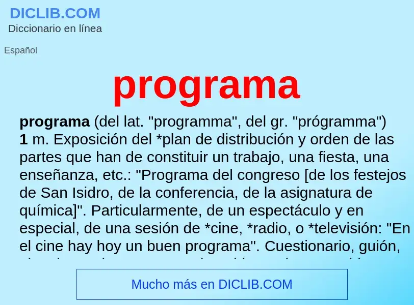 ¿Qué es programa? - significado y definición