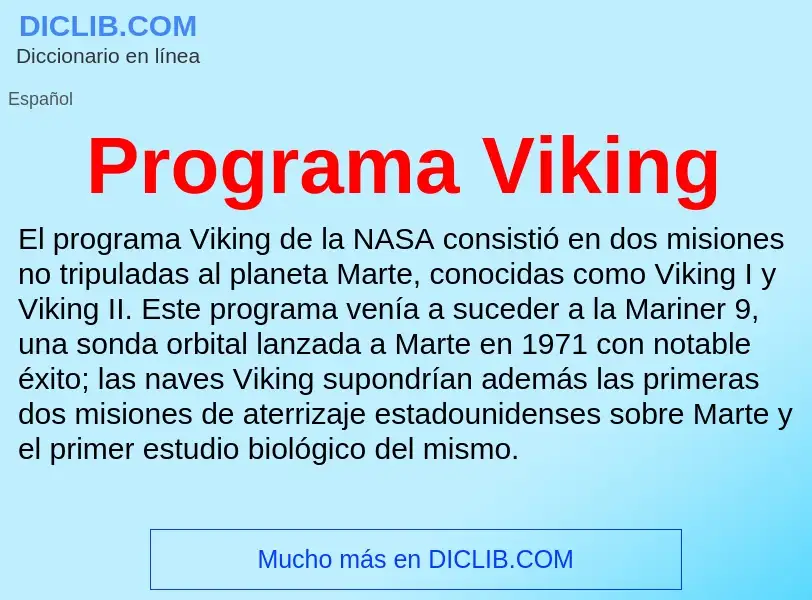 ¿Qué es Programa Viking? - significado y definición