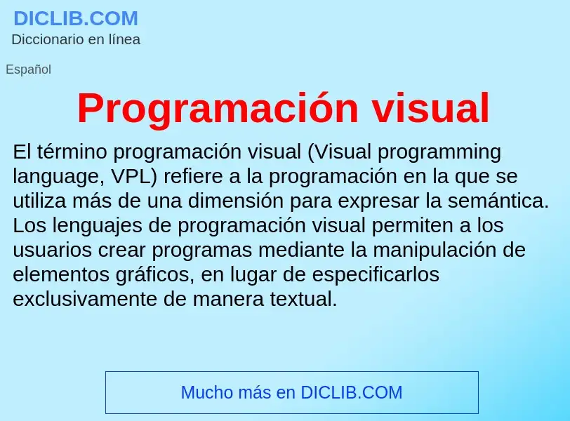 O que é Programación visual - definição, significado, conceito