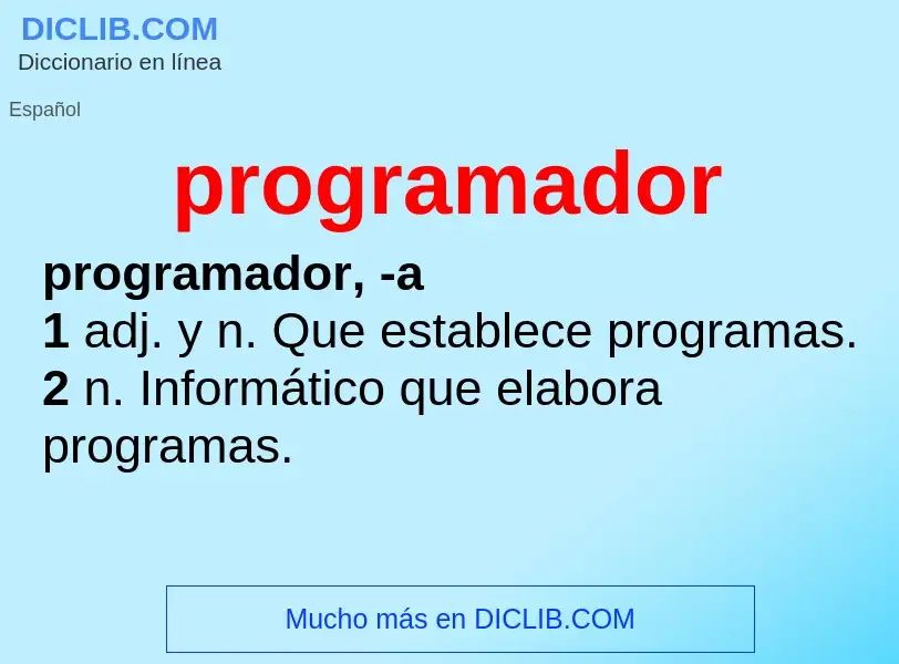 ¿Qué es programador? - significado y definición