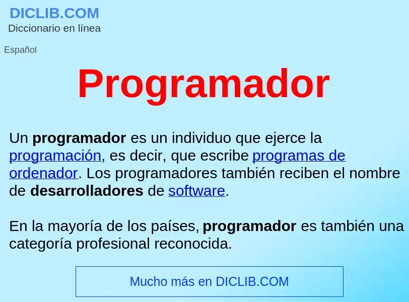 ¿Qué es Programador ? - significado y definición