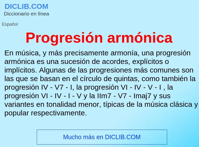 Что такое Progresión armónica - определение