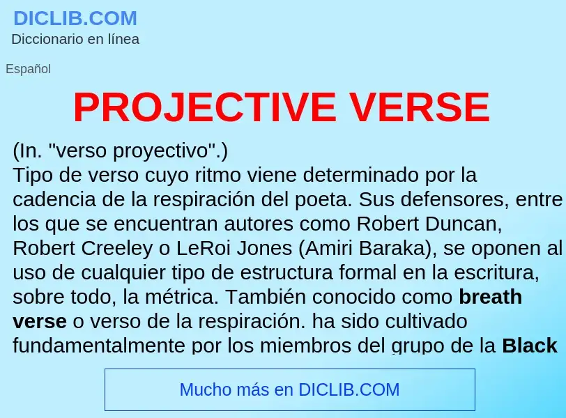 Что такое PROJECTIVE VERSE - определение