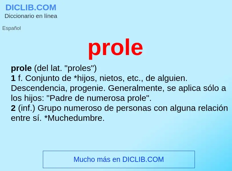 What is prole - definition