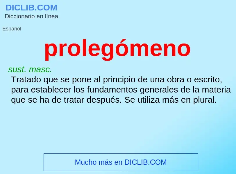 ¿Qué es prolegómeno? - significado y definición