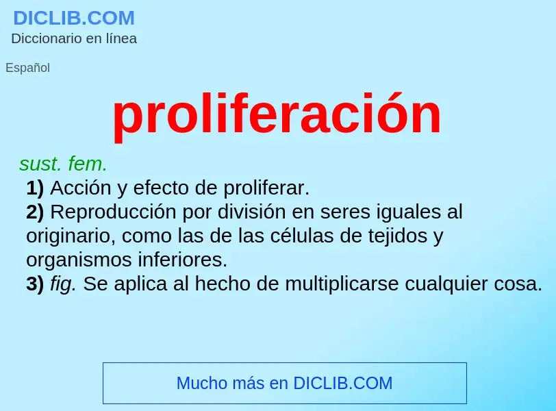 Wat is proliferación - definition