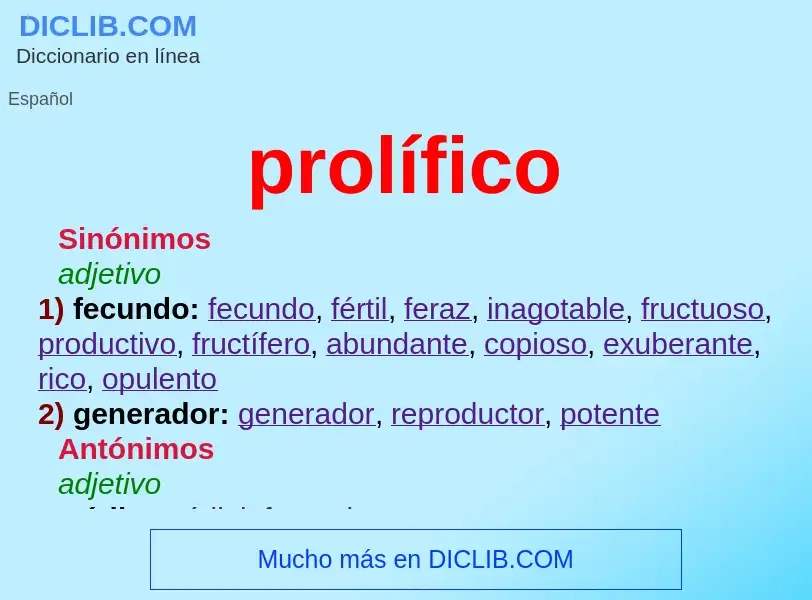 What is prolífico - definition