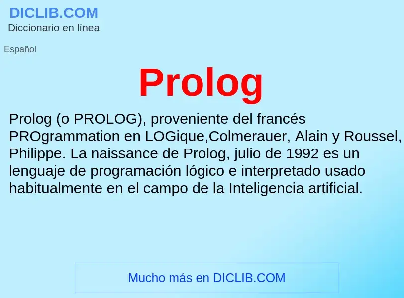 ¿Qué es Prolog? - significado y definición