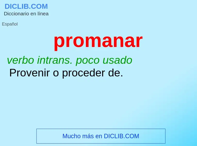 ¿Qué es promanar? - significado y definición